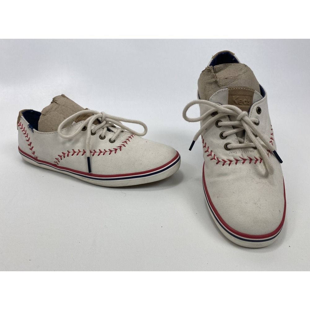 Keds Baseball‎ Stitch Sneakers White Low Top Lace Up Shoes Womens Size 7